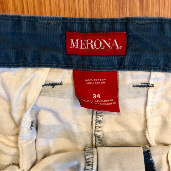 Merona blue and white striped shorts size 34 - Picture 3 of 4
